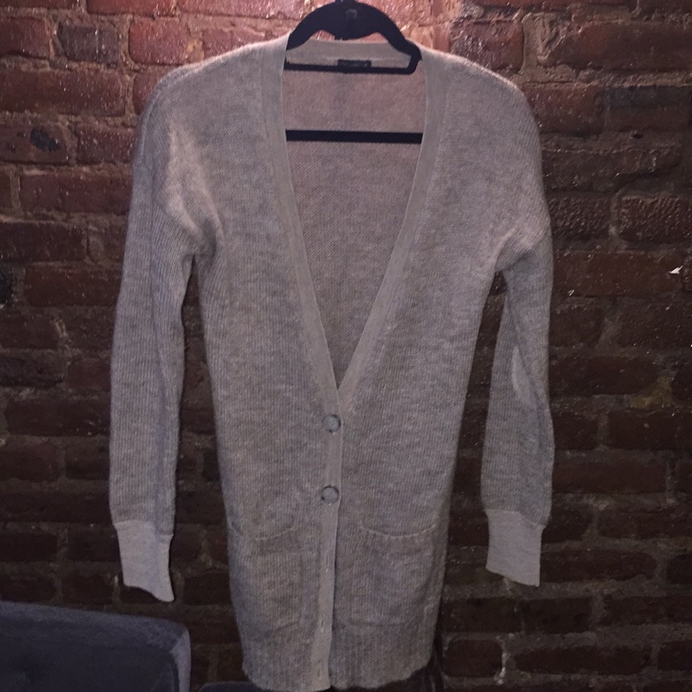 Cozy Club Monaco cardigan with elbow patches!
